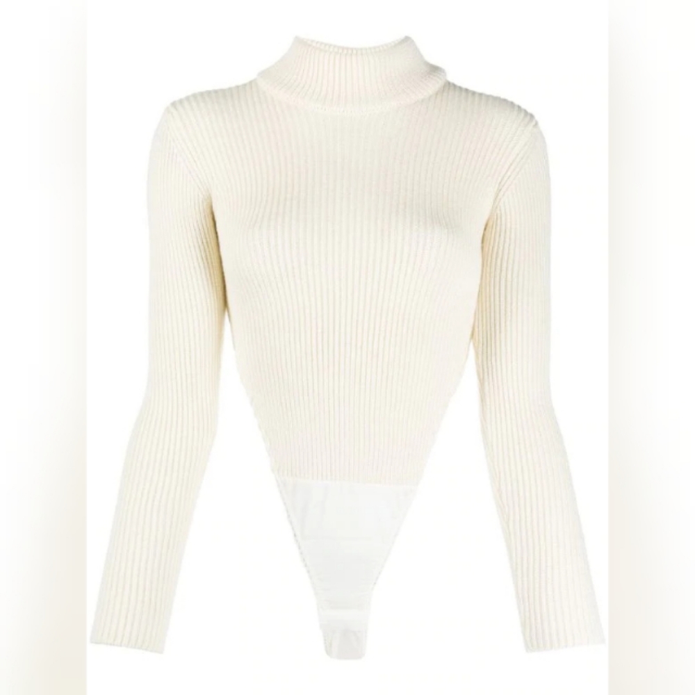 Bevza ribbed knit body suit size S, ivory